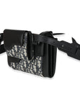 CHRISTIAN DOR Beige Black Oblique Canvas Elite Shoulder Pouch