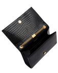 YSL SAINT LAURENT SMALL KATE CROC EMBOSSED SHOULDER BAG