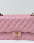 CHNL Medium Vintage Sakura Pink Caviar Classic Double Flap Bag 24K GHW