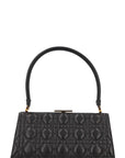 CHRISTIAN DOR Caro Cannage Frame Bag Black Leather