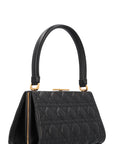 CHRISTIAN DOR Caro Cannage Frame Bag Black Leather