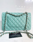 CHNL 21S Green Medium caviar leather with light gold-tone hardware
