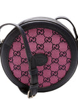 GCCI GG Multicolor Canvas Interlocking G Round Bag Pink