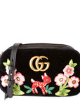 GCCI Marmont Small Velvet Camera Bag Black