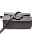 GCCI Horsebit Calfskin Shoulder Bag Black