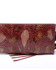 GCCI Bamboo Tassel Snakeskin Clutch