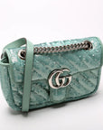 GCCI Marmont Sequin Shoulder Mini Flap Teal
