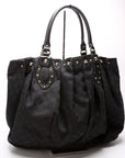 GCCI GG Canvas Studded Pelham Tote Large Black