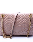 GCCI Marmont Leather Shoulder Medium Nude