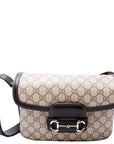 GCCI GG Supreme Horsebit Soft Medium Shoulder Bag Black