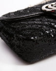 GCCI Marmont Sequin Shoulder Mini Flap Black