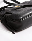 GCCI GG Star Embossed Leather Small Shoulder Bag Black