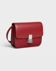 Celine Medium Classic Bag In Box Calfskin Red/SiLVer Hardware