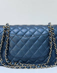 CHNL Quilted Medium Double Flap Blue Caviar 18S GHW