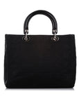 Cannage Lady DOR Nylon Handbag Black