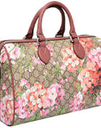 (WMNS) GCCI GG Blooms Logo Printing Canvas Boston Ebony / Pink Handbag -KUIN-