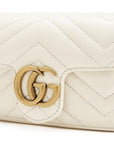 (WMNS) GCCI Silver GG Marmont Leather Tote Bag 'White' -DSVRT-