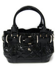 BBERRY Black Quilted Patent Leather Beaton Tote (SHA-)