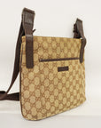 GCCI GG Canvas Shoulder Bag Women's Shoulder Bag Beige,Brown