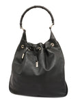 GCCI Bamboo Shoulder Bag Women's Leather Shoulder Bag Black