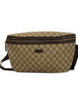 GCCI Body Bag Men's GG Supreme Sling Bag Beige,Brown