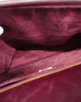 GCCI GG Canvas Shoulder Bag Women's Leather Bordeaux