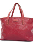 GCCI GG Imprime Women's Leather Tote Bag Red Color