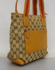GCCI GG Canvas Women's Leather Tote Bag Beige