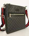 GCCI Men's PVC,Leather Shoulder Bag Black