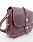 GCCI GG Canvas Shoulder Bag Women's Leather Bordeaux