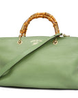 GCCI Bamboo way Bag Leather Handbag,Shoulder Bag Light Green