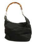 GCCI Bamboo Shoulder Bag Women's Nylon Shoulder Bag Black