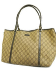 GCCI GG Supreme Women's Leather Tote Bag Beige,Dark Brown