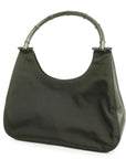 GCCI Bamboo Handbag Women's Nylon,Leather Handbag Black