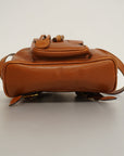GCCI Bamboo Rucksack Women's Leather Backpack Brown