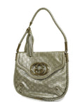GCCI Interlocking G Women's Leather Shoulder Bag Silver