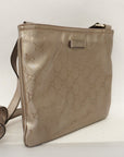 GCCI GG Imprime Women's Leather Shoulder Bag Gray