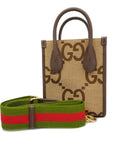 GCCI way Bag Jumbo GG Women's Canvas,Leather Handbag,Shoulder Bag