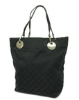 GCCI GG Canvas Women's Leather Handbag,Tote Bag Black