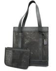 GCCI Women's Mesh,Leather Tote Bag Black