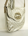GCCI Interlocking G Women's Leather Shoulder Bag Silver