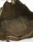 GCCI GG Supreme Women's Leather Tote Bag Beige,Dark Brown