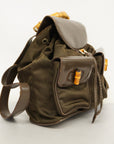 GCCI Bamboo Rucksack Women's Nylon Backpack Brown