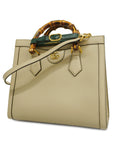 GCCI Bamboo Diana Women's Leather Handbag,Shoulder Bag Grayish