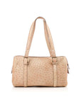 GCCI Beige Ostrich Britt Boston Bag