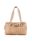 GCCI Beige Ostrich Britt Boston Bag