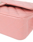 CHNL Classic Double Flap Medium Shoulder Bag Pink Caviar 78592