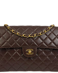 CHNL * 1996-1997 Brown Lambskin Jumbo Classic Flap Bag