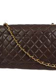 CHNL * 1996-1997 Brown Lambskin Jumbo Classic Flap Bag