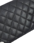 CHNL 2005-2006 Black Caviar Skin East West Flap Bag SHW